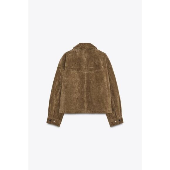 ZARA 100% LEATHER BOMBER JACKET - Picture 9 of 11